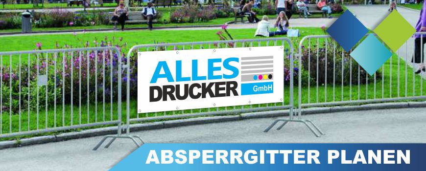 Absperrgitter Planen bedruckt aus Frontlit oder Mesh-Netzplane