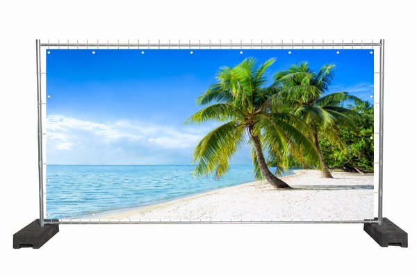 Bauzaunplane mit Naturmotiv Beach / Sichtschutzbanner