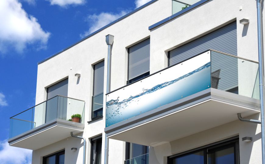 Sichtschutzplane für Balkon mit Wasser Motiv