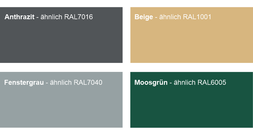 Farbauswahl für Balkonbanner Unifarben bedruckt