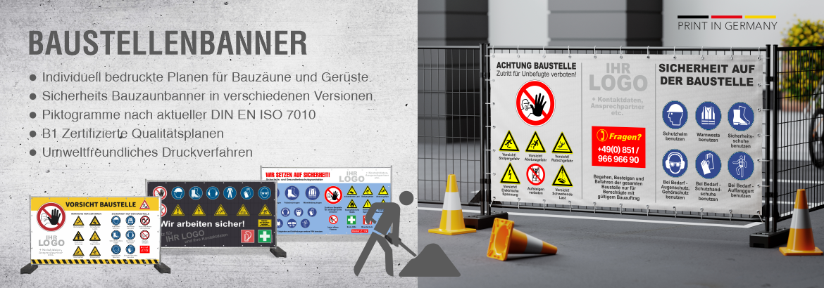 Baustellenbanner und Baustellenplanen - Für die Sicherheit auf Baustellen