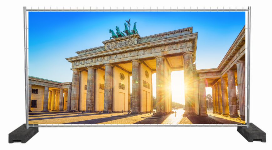 Dekobanner mit dem Brandenburger Tor / Sichtschutzbanner mit Bergmotiv
