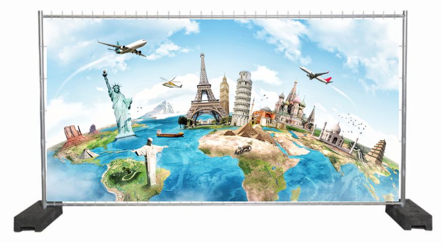 Dekobanner mit Monumenten der Welt