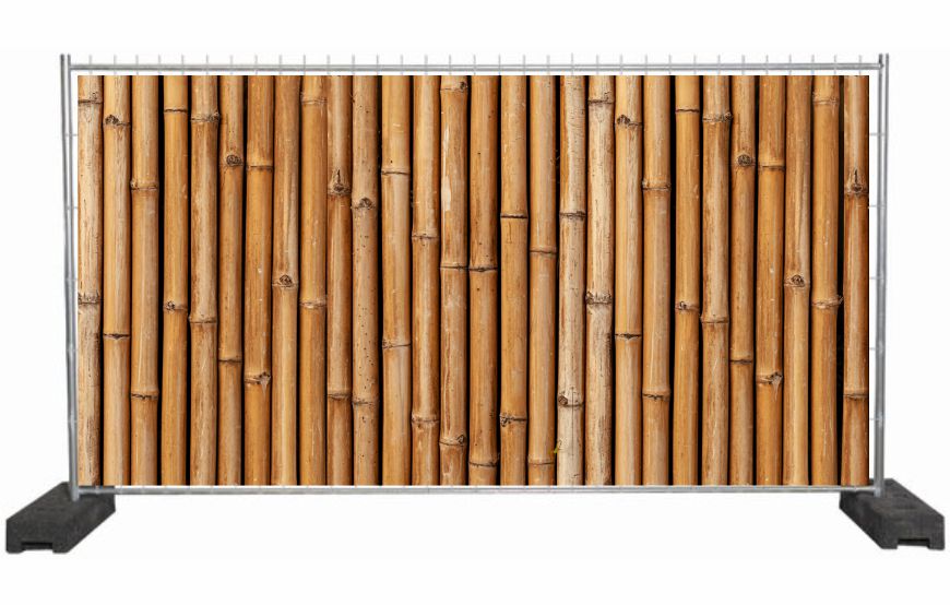 Bauzaunplane mit Naturmotiv Bambus / Sichtschutzbanner