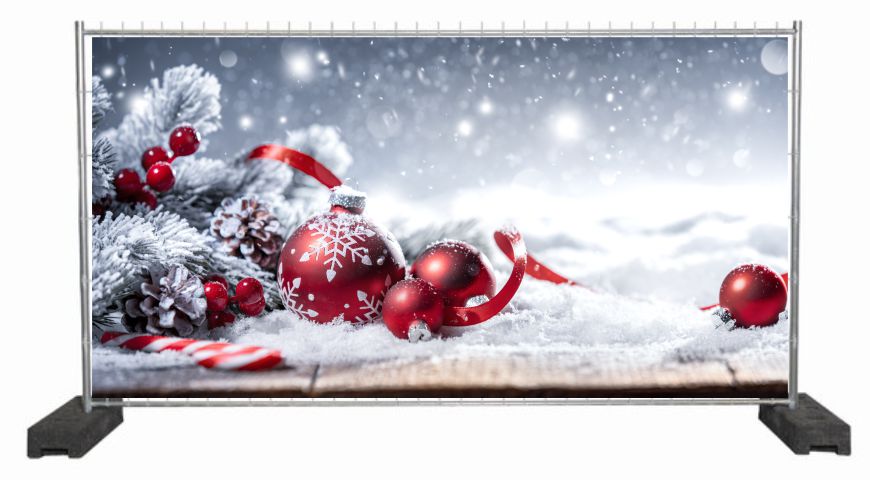 Dekobanner mit weihnachtlicher Dekoration