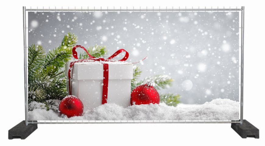 Dekobanner mit Weihnachtsgeschenk