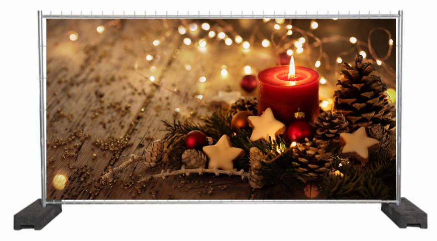 Dekobanner mit Weihnachtskerze