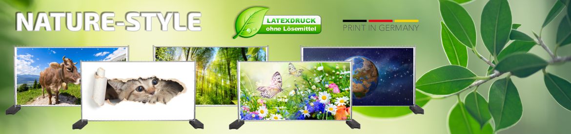 Bauzaunplanen mit wunderschönen Motiven aus der Natur.
