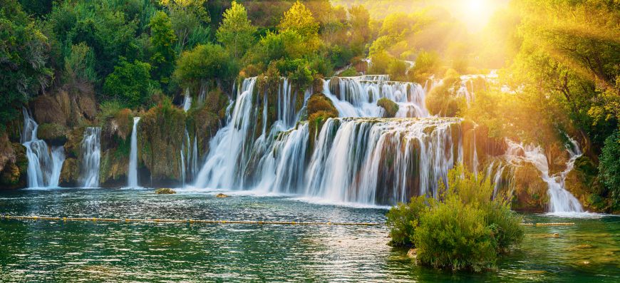 Krka Wasserfälle als Dekobanner / Gartenplane