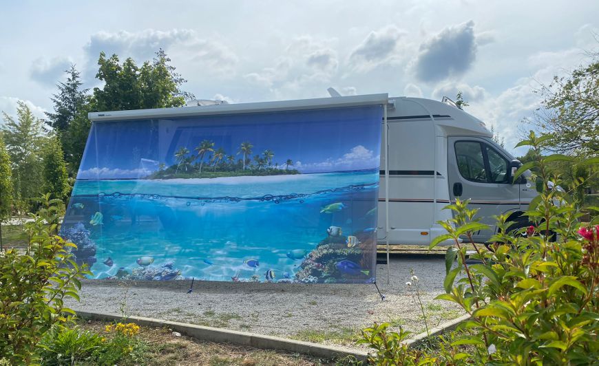 Markisenplane mit Karibik Motiv