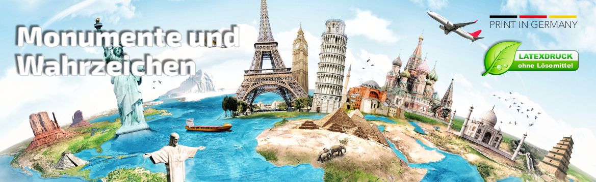 Dekobanner mit Monumenten der Welt