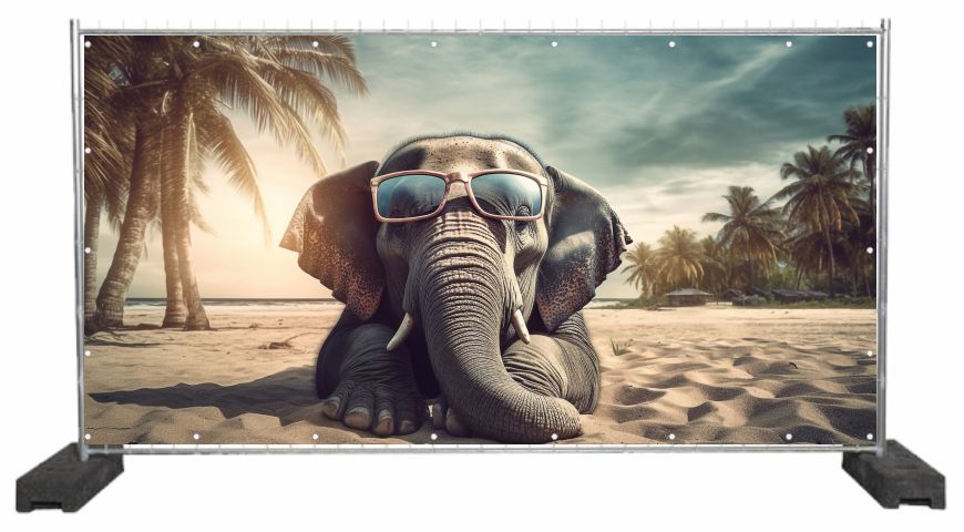 Dekobanner mit Elefant Motiv