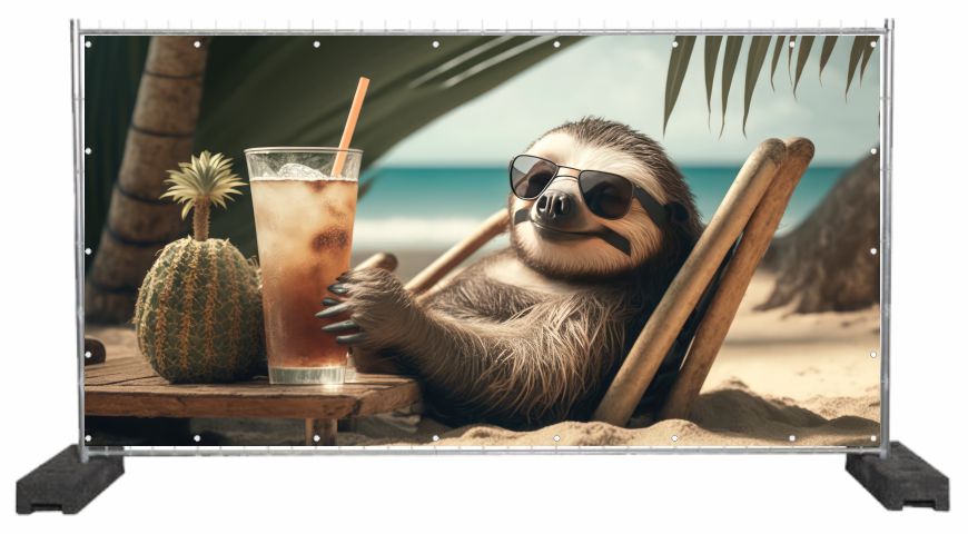 Dekobanner mit Motiv Faultier