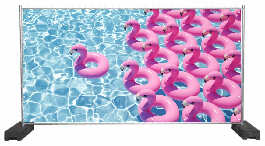 Dekobanner Sommer Flamingos